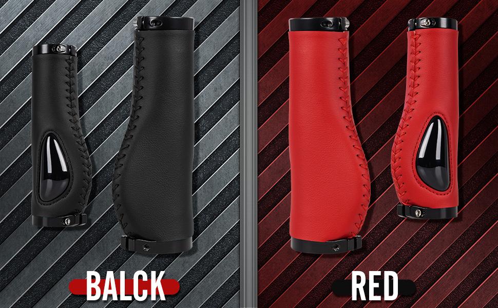 black and red handlebar grips